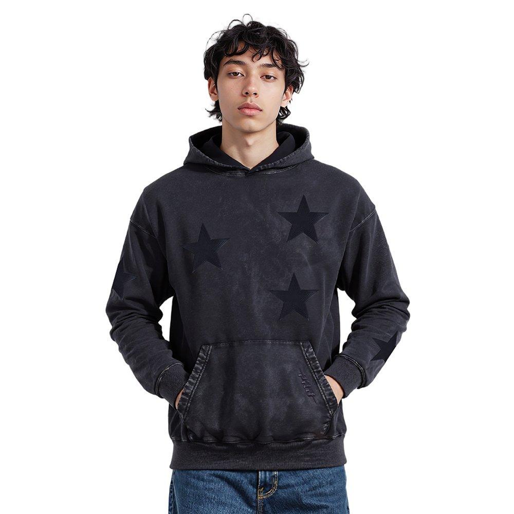 Pro Standard Men's NFL Dallas Cowboys Washed Vanguard Enzyme Washed DS PO Hoodie - Washed Black - WASHED BLACK