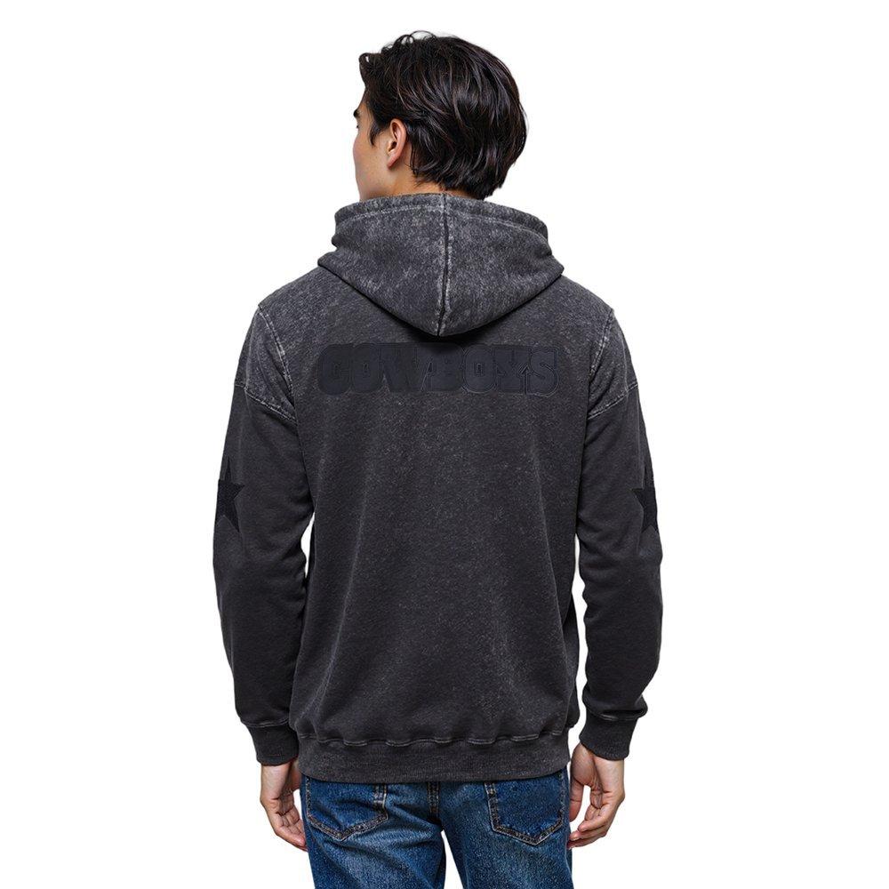 Pro Standard Men's NFL Dallas Cowboys Washed Vanguard Enzyme Washed DS PO Hoodie - Washed Black - WASHED BLACK