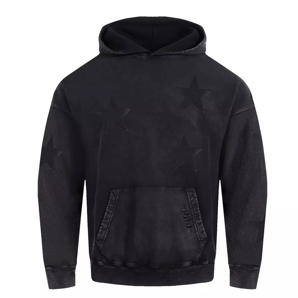 Pro Standard Men's NFL Dallas Cowboys Washed Vanguard Enzyme Washed DS PO Hoodie - Washed Black - WASHED BLACK
