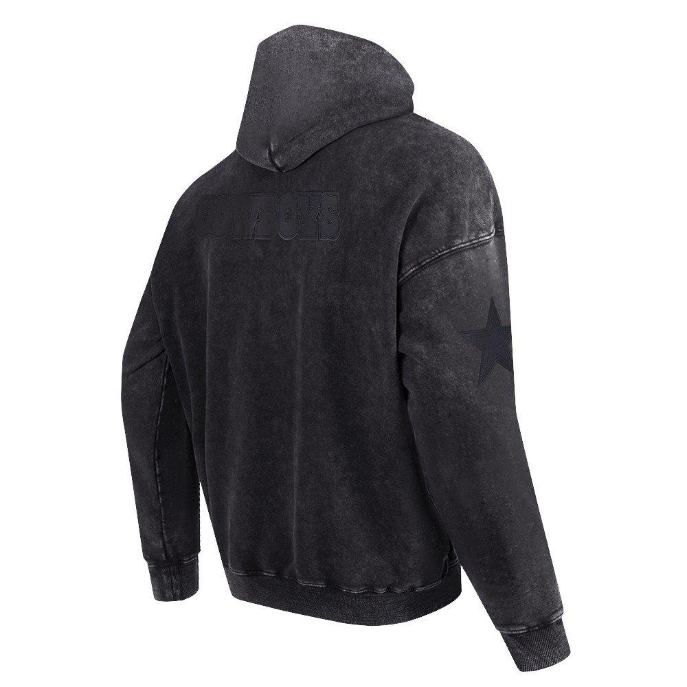Pro Standard Men's NFL Dallas Cowboys Washed Vanguard Enzyme Washed DS PO Hoodie - Washed Black - WASHED BLACK