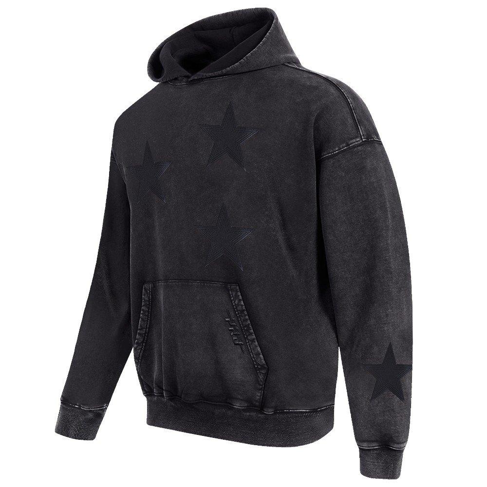 Pro Standard Men's NFL Dallas Cowboys Washed Vanguard Enzyme Washed DS PO Hoodie - Washed Black - WASHED BLACK