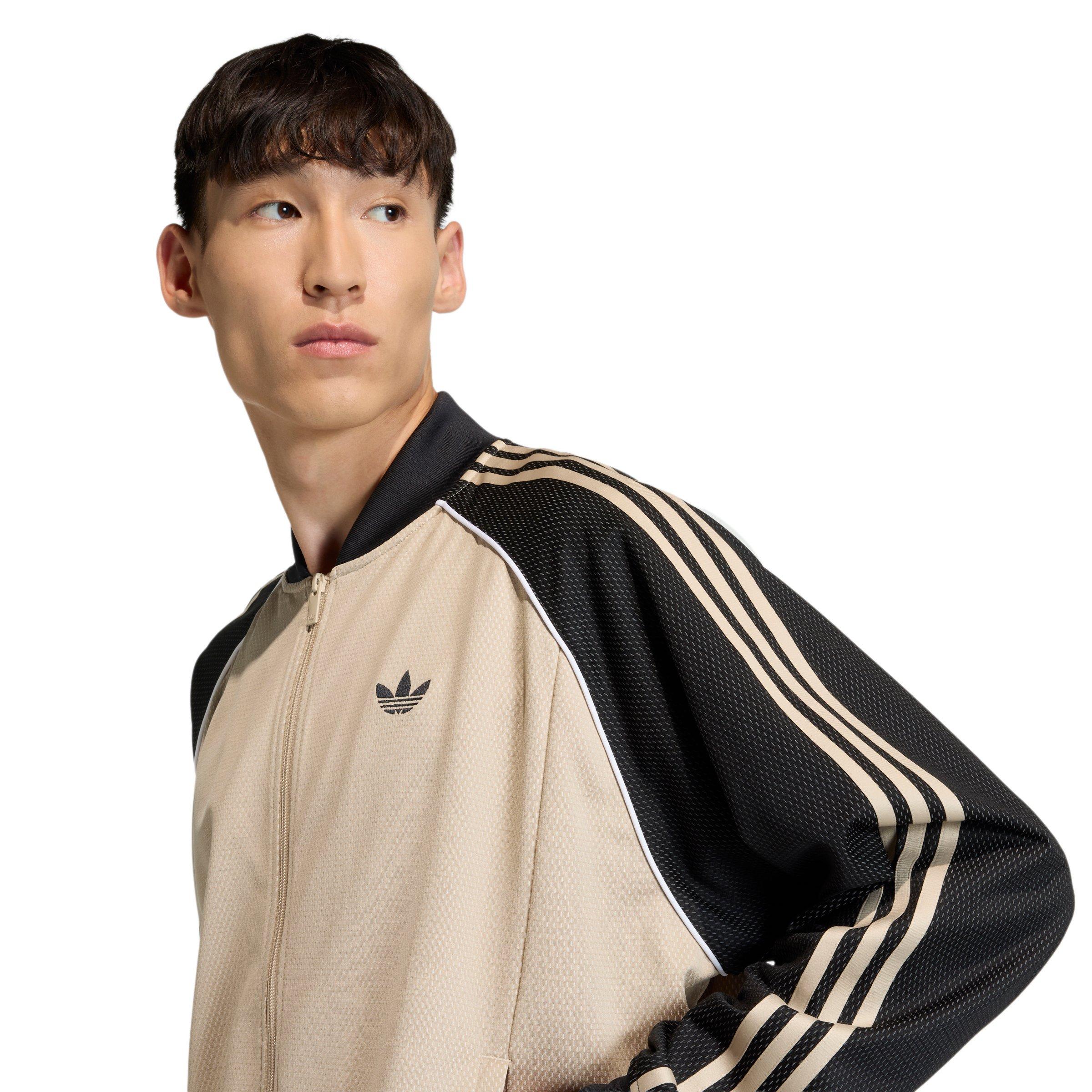 adidas Originals Men's Superstar Loose Mesh Track Top - Khaki - KHAKI Thumbnail View 3