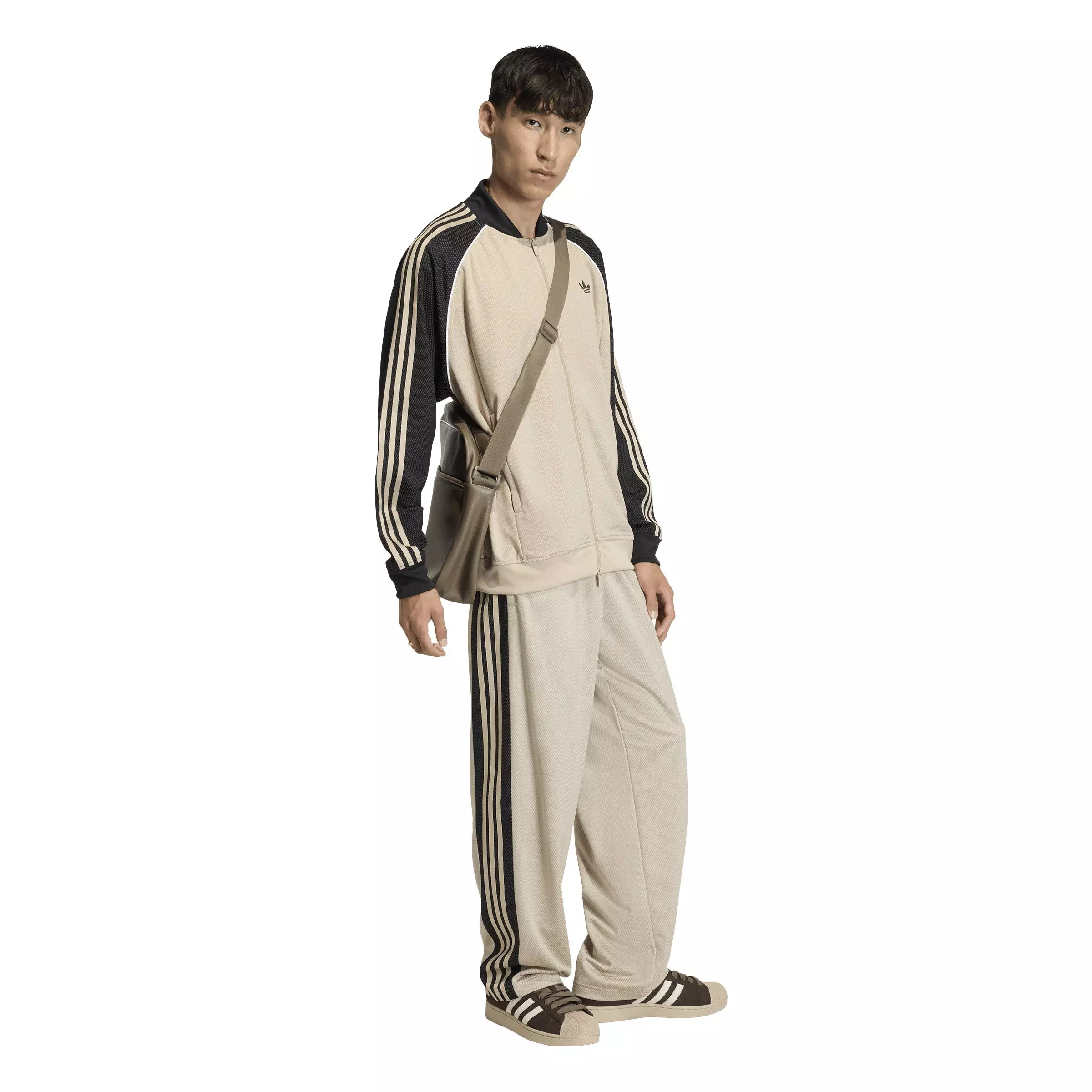 adidas Originals Men's Superstar Loose Mesh Track Top - Khaki - KHAKI