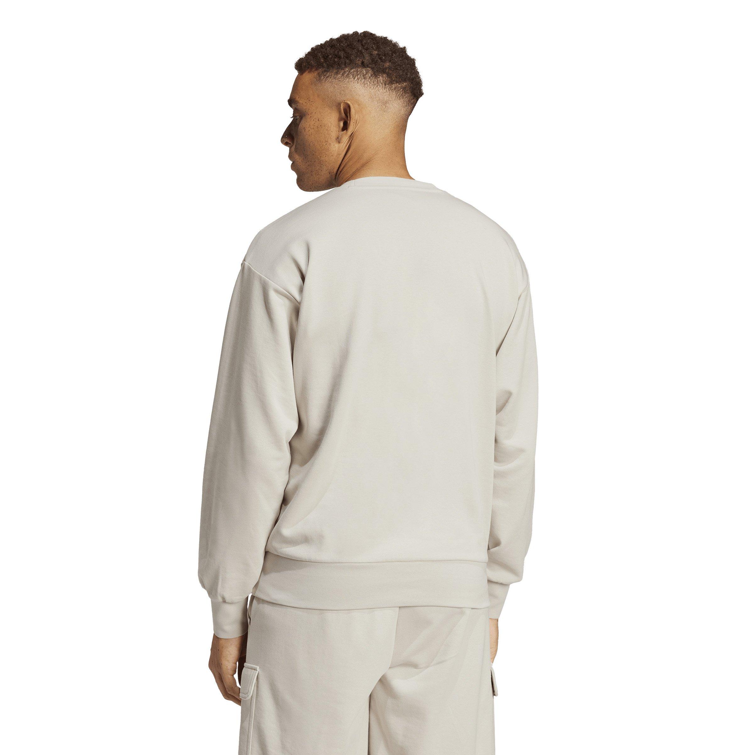 adidas Men's Essentials Feelcozy French Terry Sweatshirt - Grey/White - GREY/WHITE Thumbnail View 2