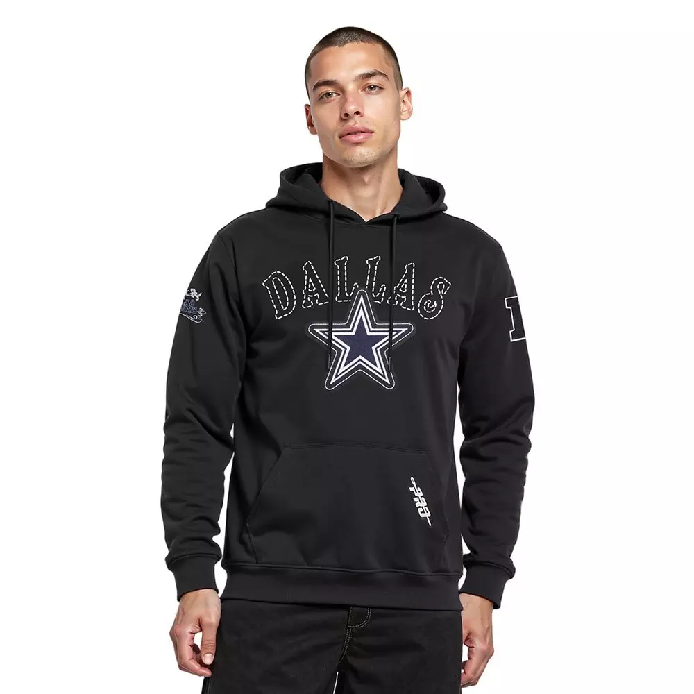 Pro Standard Men's NFL Dallas Cowboys Rebel Athletics Fleece PO Hoodie - Black - BLACK