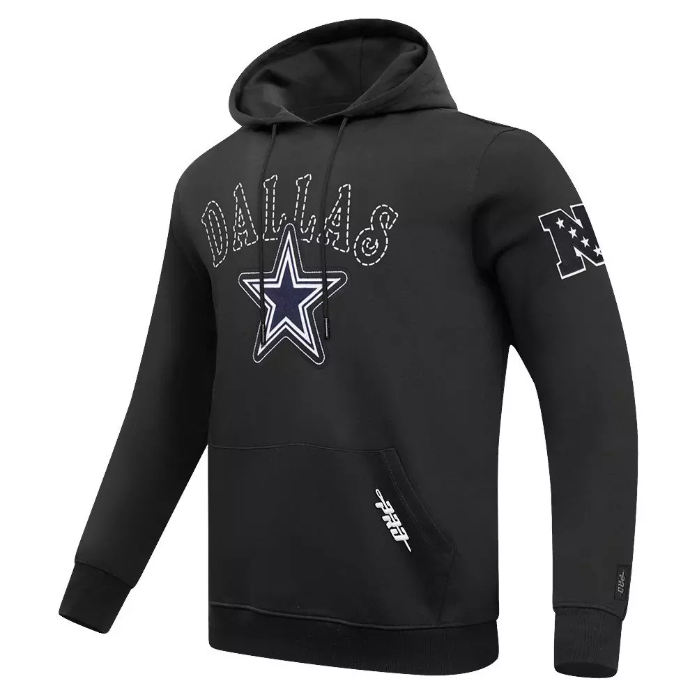 Pro Standard Men's NFL Dallas Cowboys Rebel Athletics Fleece PO Hoodie - Black - BLACK