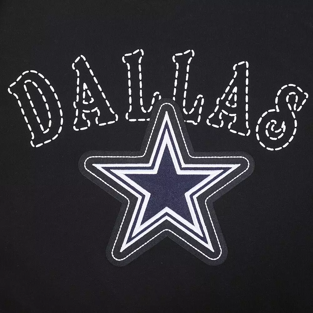 Pro Standard Men's NFL Dallas Cowboys Rebel Athletics Fleece PO Hoodie - Black - BLACK