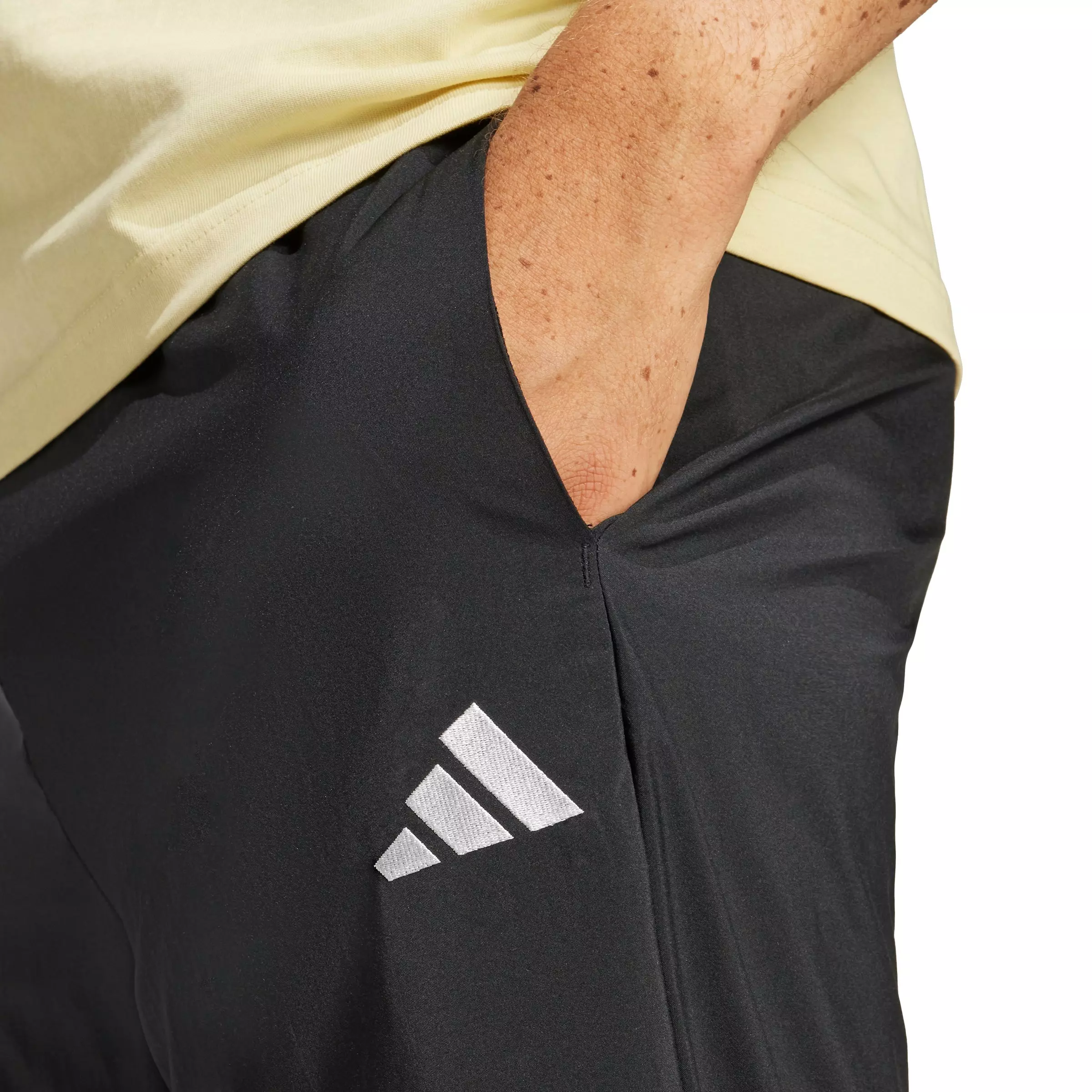 adidas Men's Essentials Small Logo Stanford Tracksuit Bottoms -Black/White - BLACK/WHITE