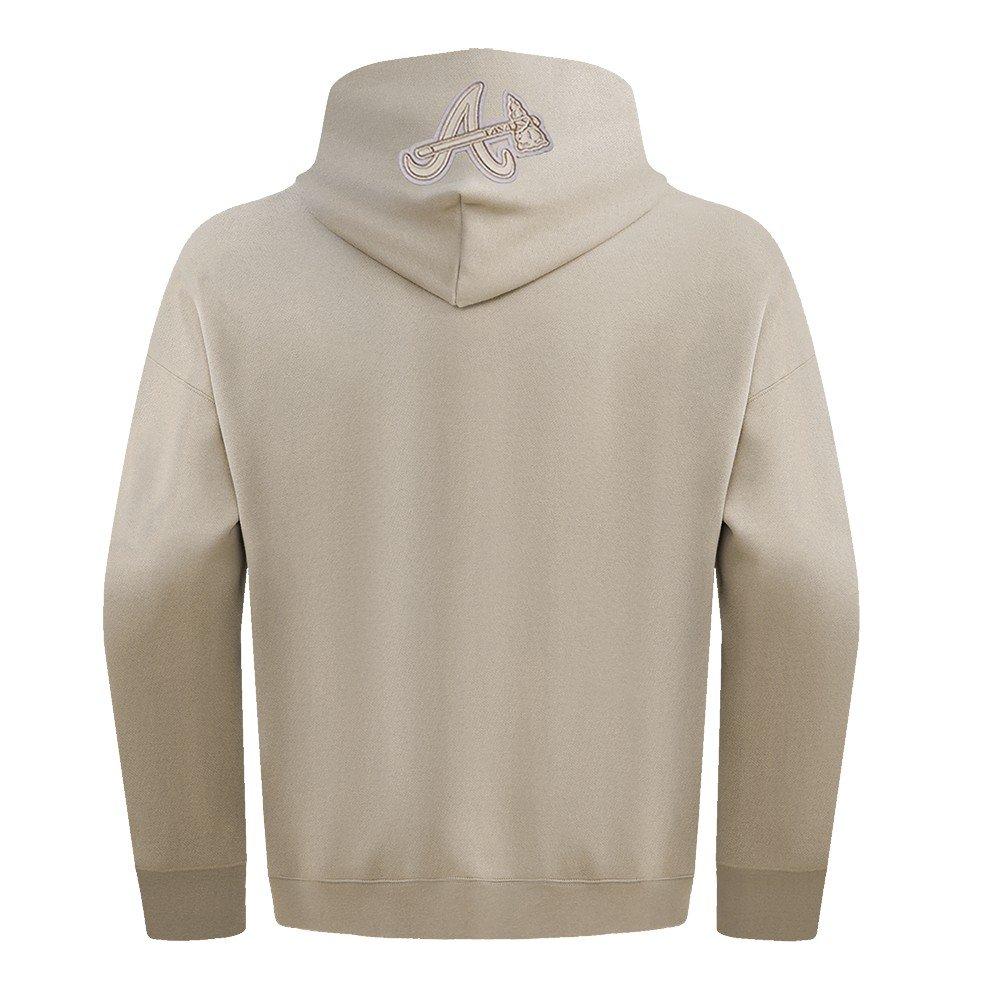 Pro Standard Men's MLB Atlanta Braves Neutral Drop Shoulder Pullover Hoodie - Taupe - TAUPE