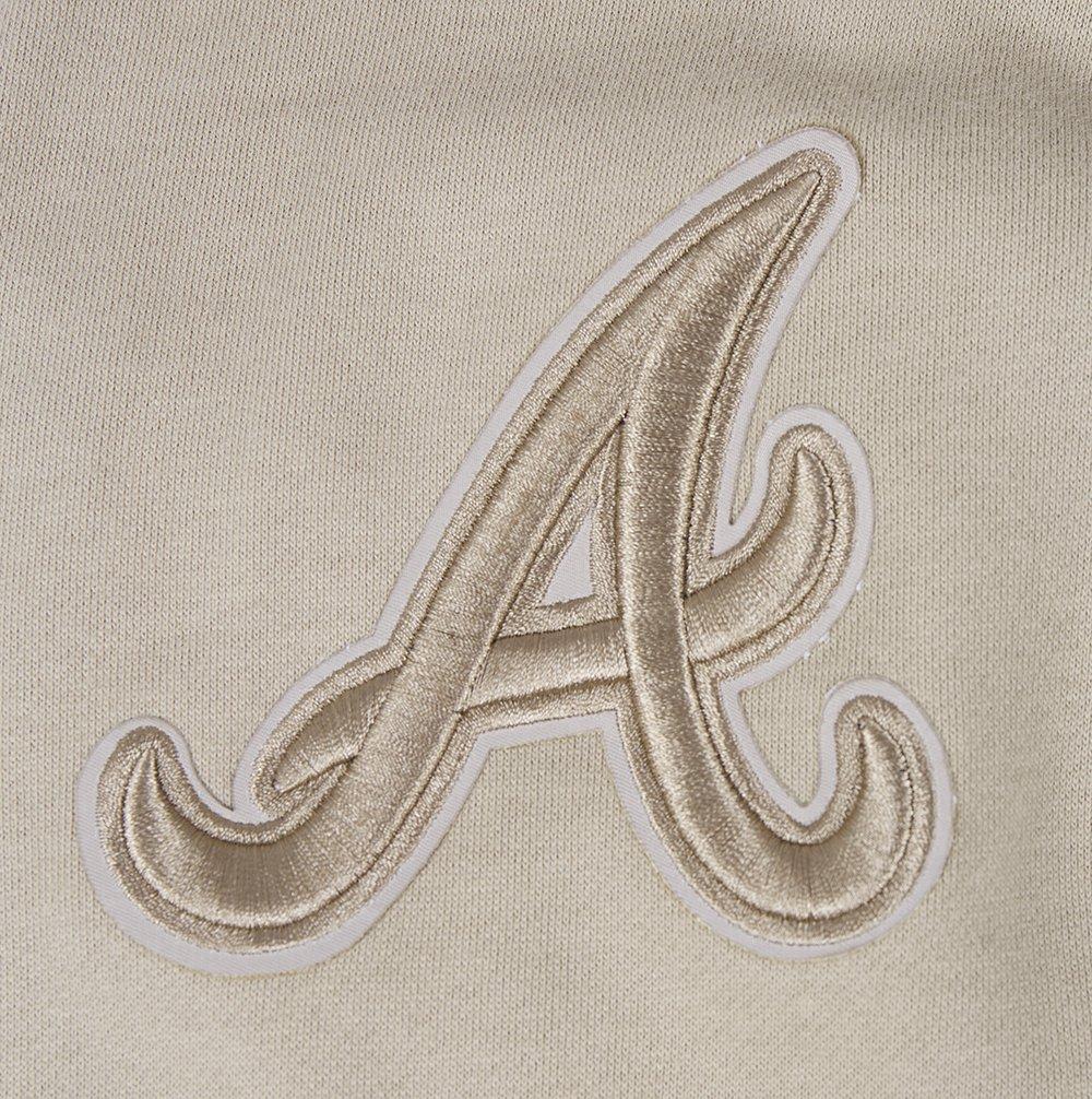 Pro Standard Men's MLB Atlanta Braves Neutral Drop Shoulder Pullover Hoodie - Taupe - TAUPE