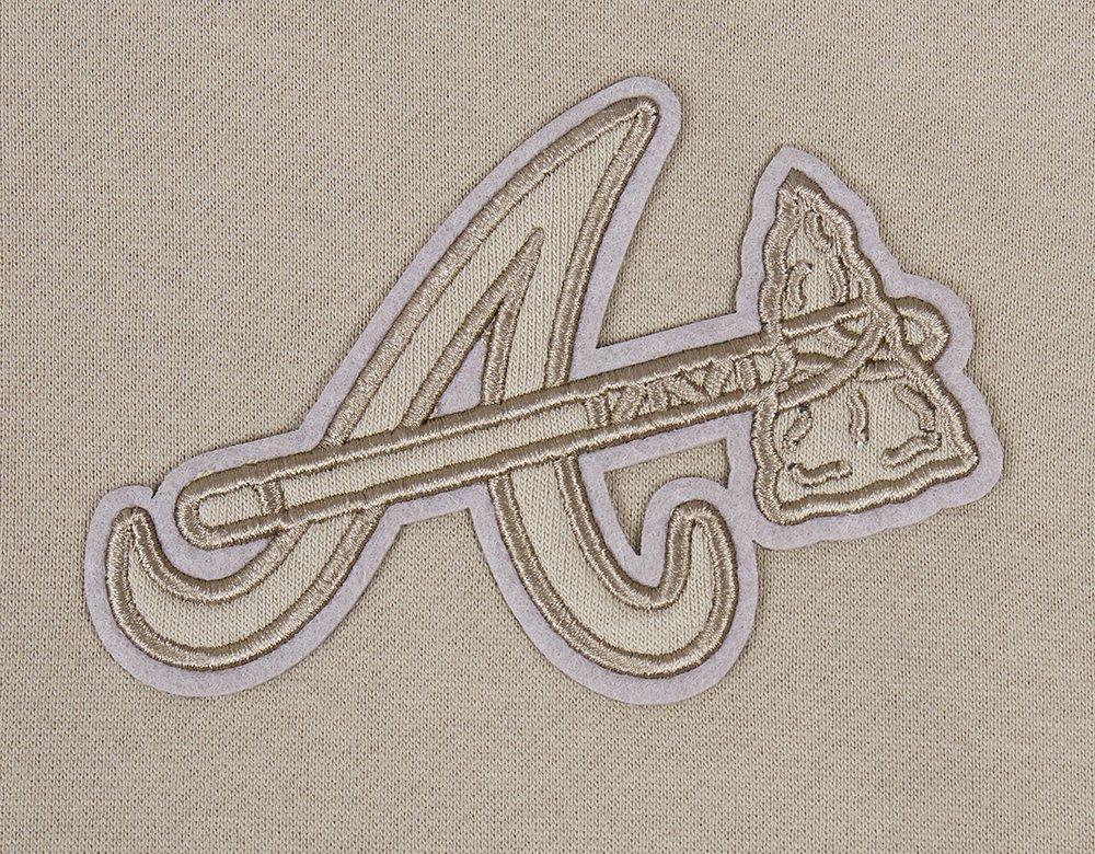 Pro Standard Men's MLB Atlanta Braves Neutral Drop Shoulder Pullover Hoodie - Taupe - TAUPE