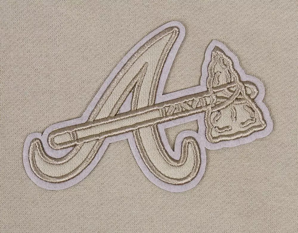 Pro Standard Men's MLB Atlanta Braves Neutral Drop Shoulder Pullover Hoodie - Taupe - TAUPE
