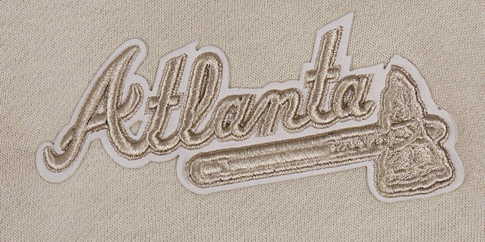 Pro Standard Men's MLB Atlanta Braves Neutral Drop Shoulder Pullover Hoodie - Taupe - TAUPE