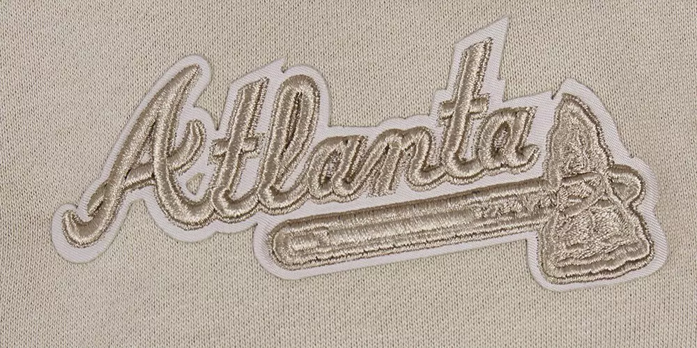 Pro Standard Men's MLB Atlanta Braves Neutral Drop Shoulder Pullover Hoodie - Taupe - TAUPE