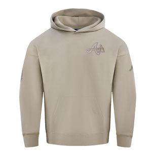 Pro Standard Men's MLB Atlanta Braves Neutral Drop Shoulder Pullover Hoodie - Taupe - TAUPE
