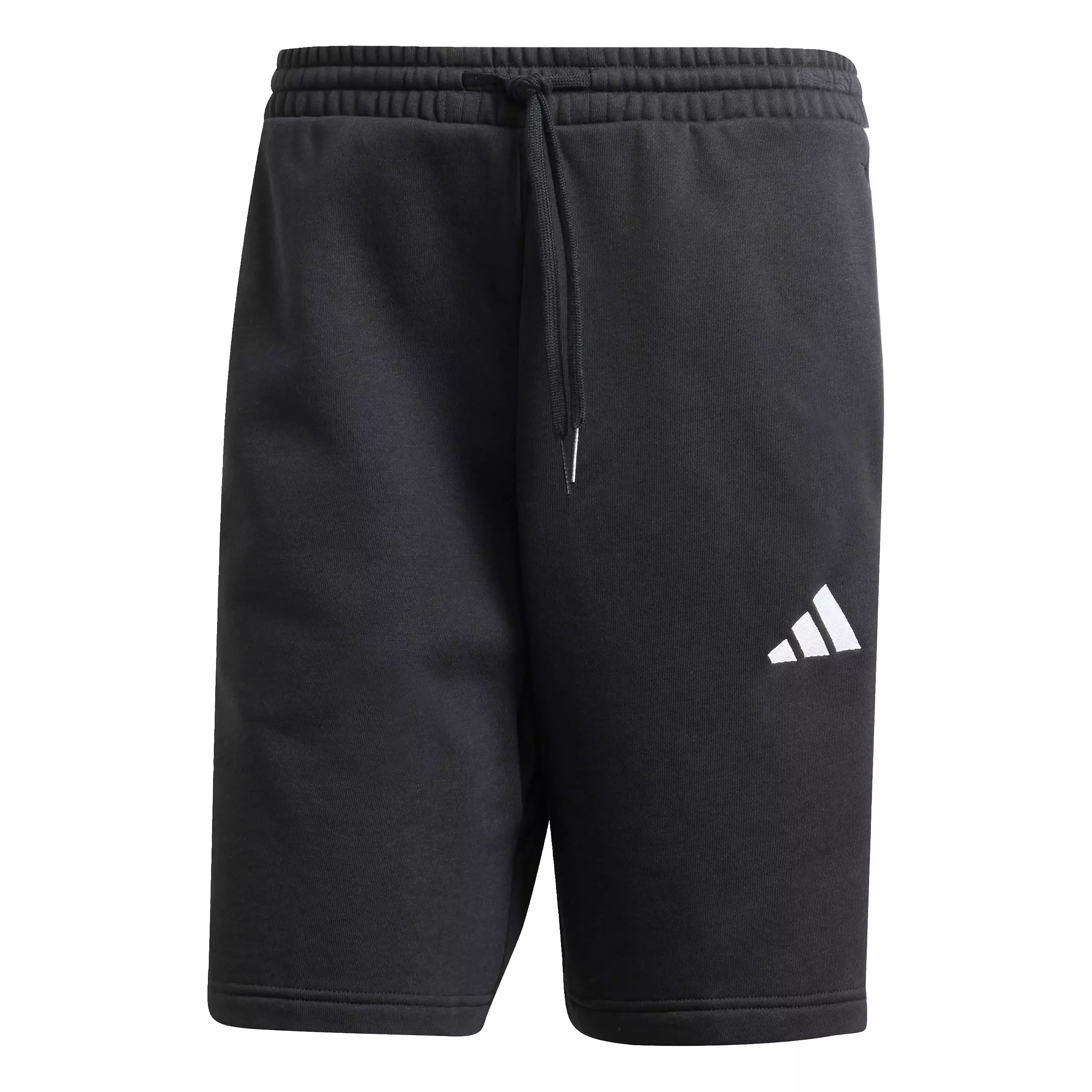 adidas Men's Essentials 3-Stripes Fleece Shorts -Black/White - BLACK/WHITE