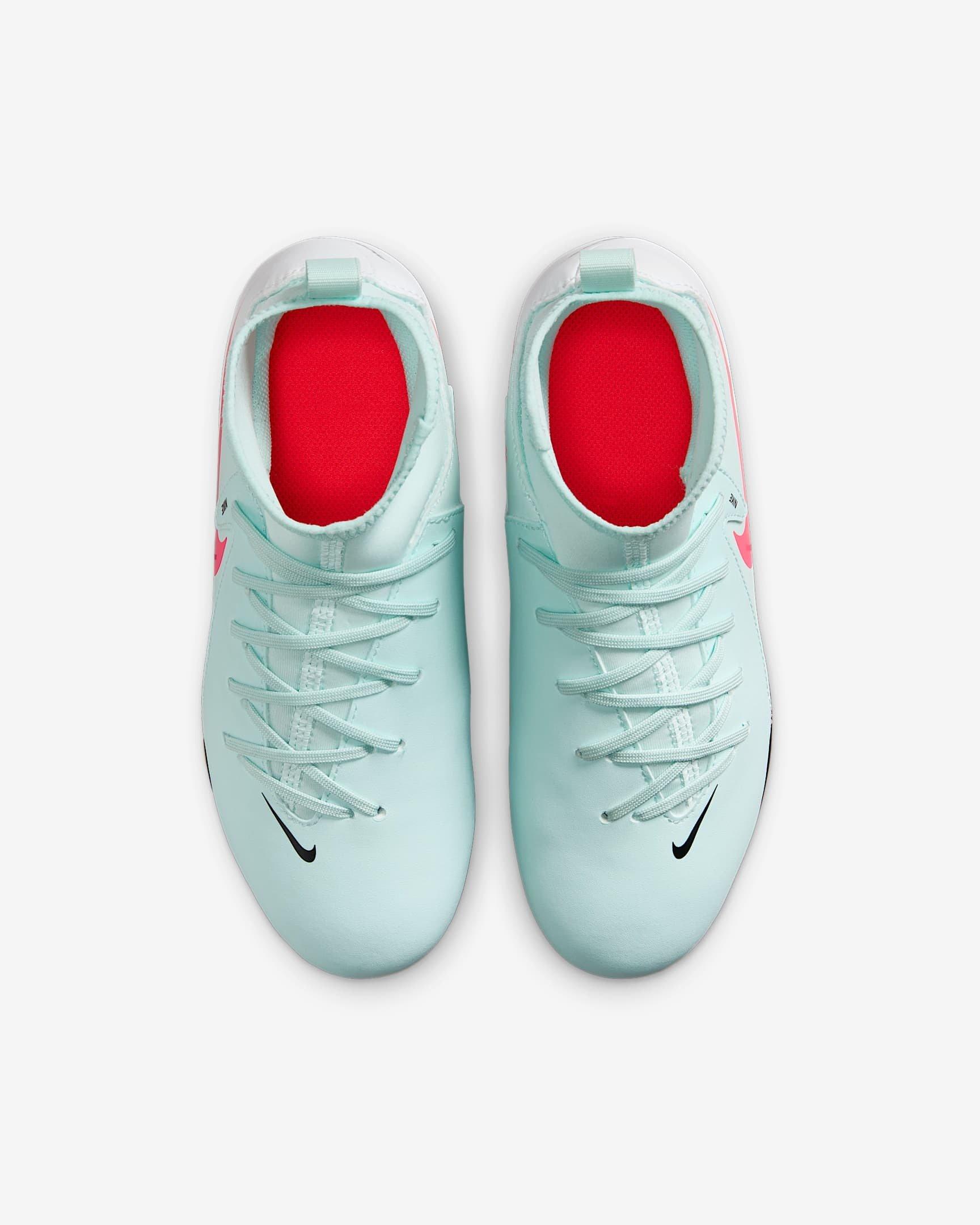 Nike Jr. Phantom Luna 2 Club MG  Grade School Kids' "Mint/Off Noir/Atomic Red" Soccer Cleat