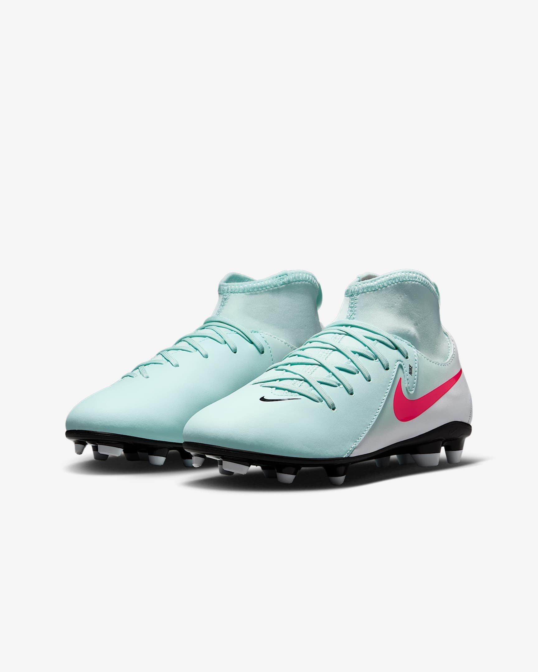 Nike Jr. Phantom Luna 2 Club MG  Grade School Kids' "Mint/Off Noir/Atomic Red" Soccer Cleat