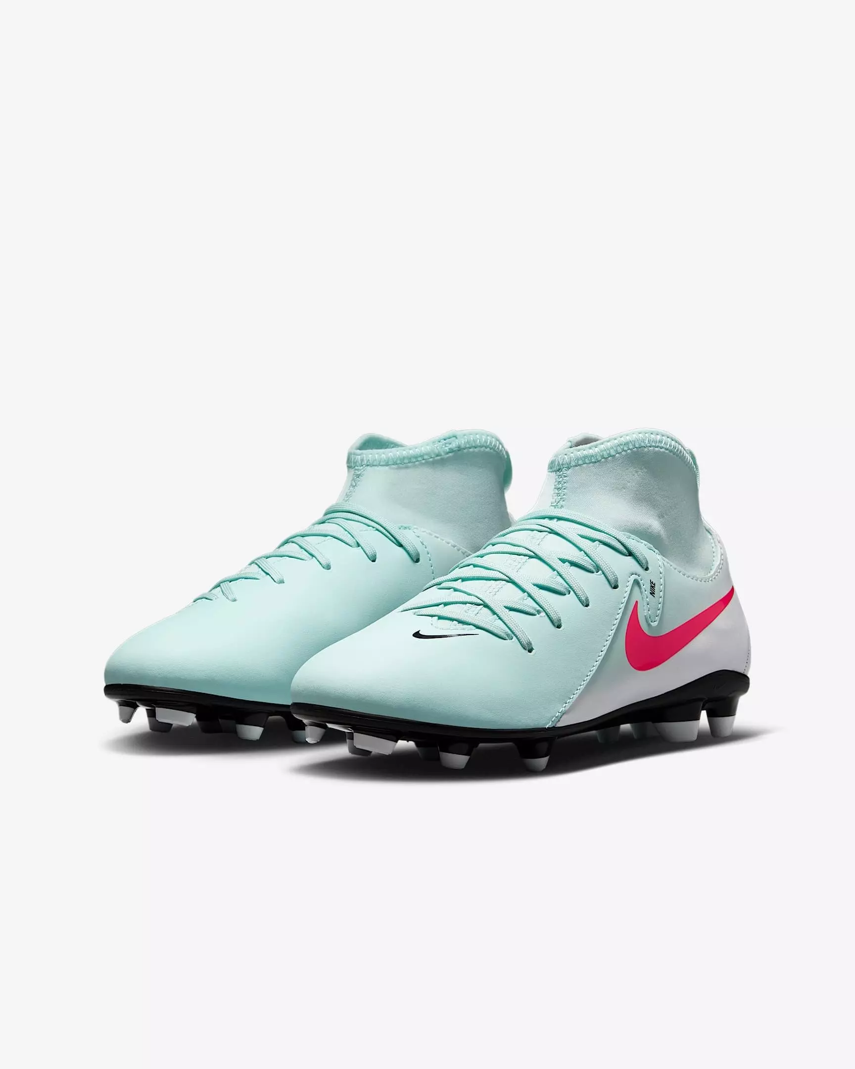 Nike Jr. Phantom Luna 2 Club MG "Mint/Off Noir/Atomic Red" Grade School Kids' Soccer Cleat - MINT/OFF NOIR/RED