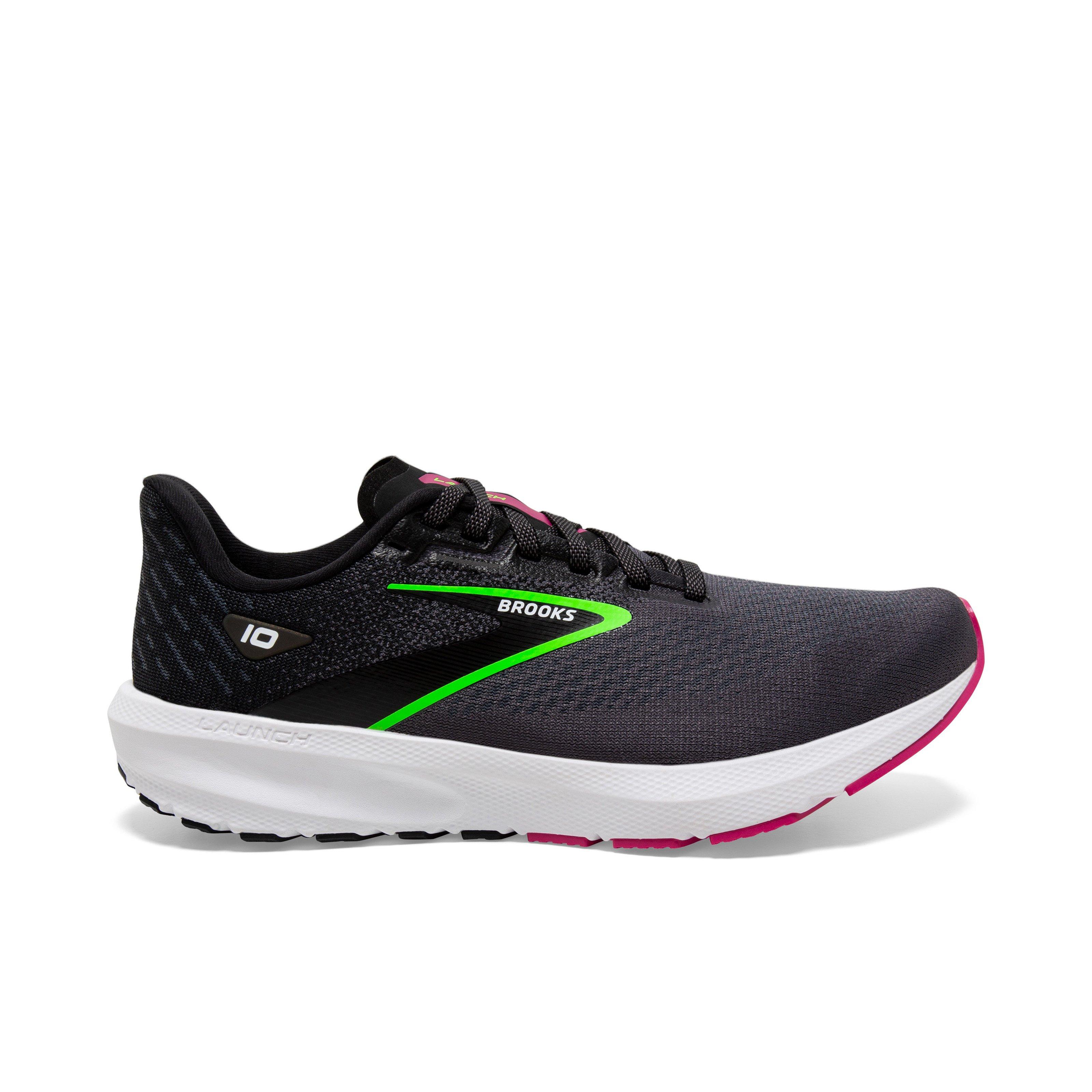 Brooks Launch 10 Black/Blackened Pearl/Green Women's Wide Running Shoe