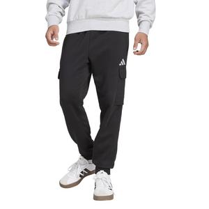 adidas Men's Essentials Feelcozy Fleece Cargo Joggers -Black/White