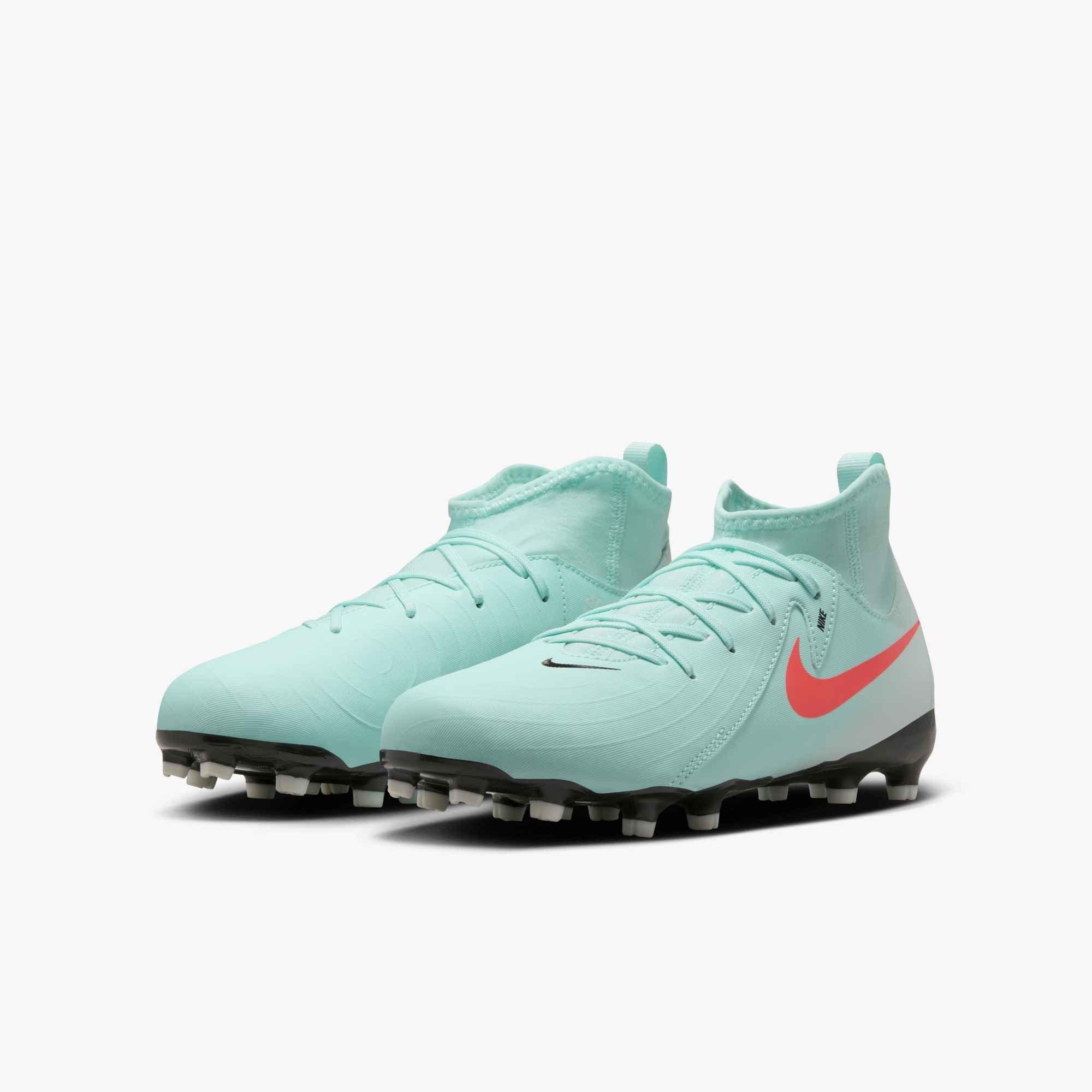 Nike Jr. Phantom Luna 2 Academy MG "Mint/Off Noir/Atomic Red" Grade School Kids' Soccer Cleat - MINT/OFF NOIR/RED Thumbnail View 4