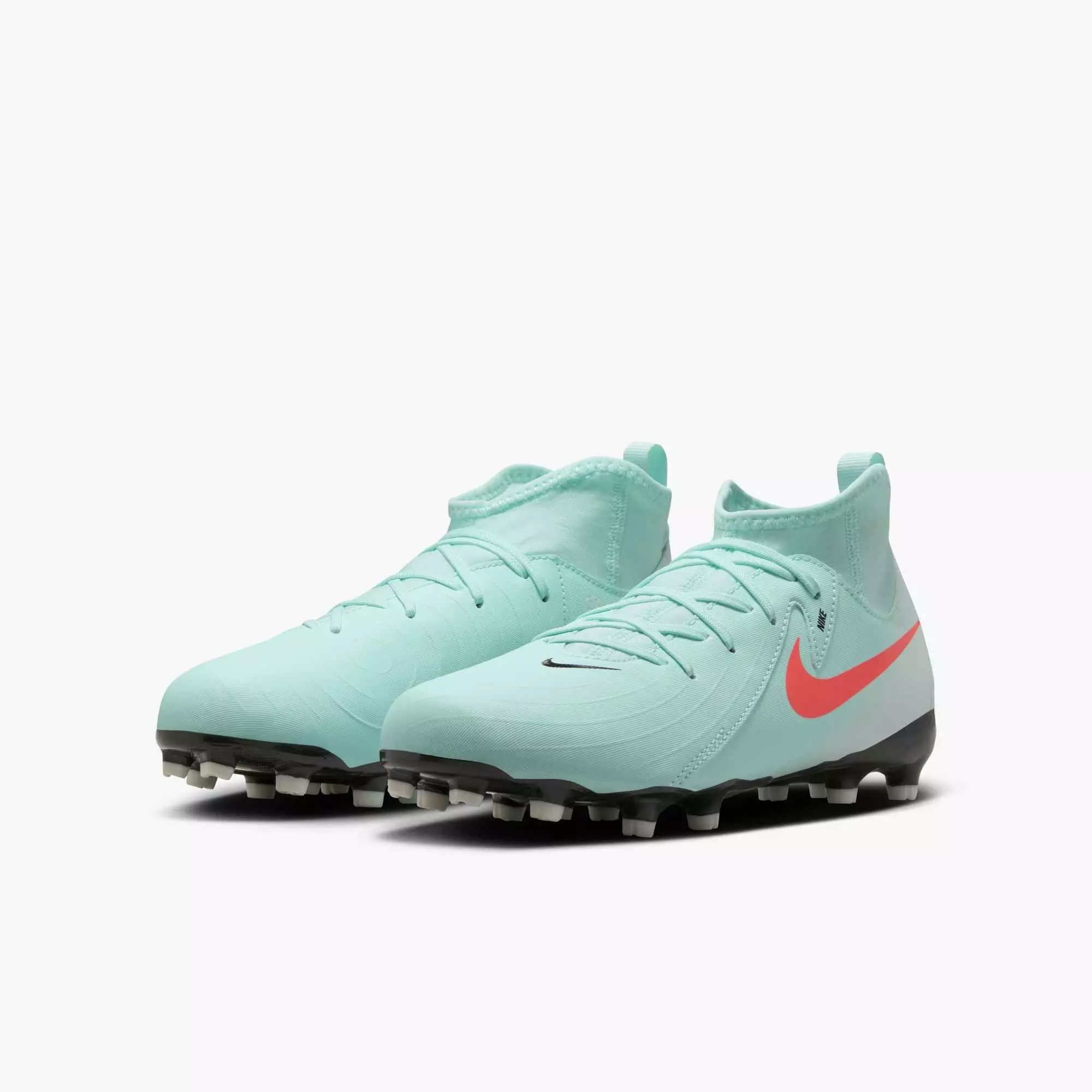 Nike Jr. Phantom Luna 2 Academy MG "Mint/Off Noir/Atomic Red" Grade School Kids' Soccer Cleat - MINT/OFF NOIR/RED