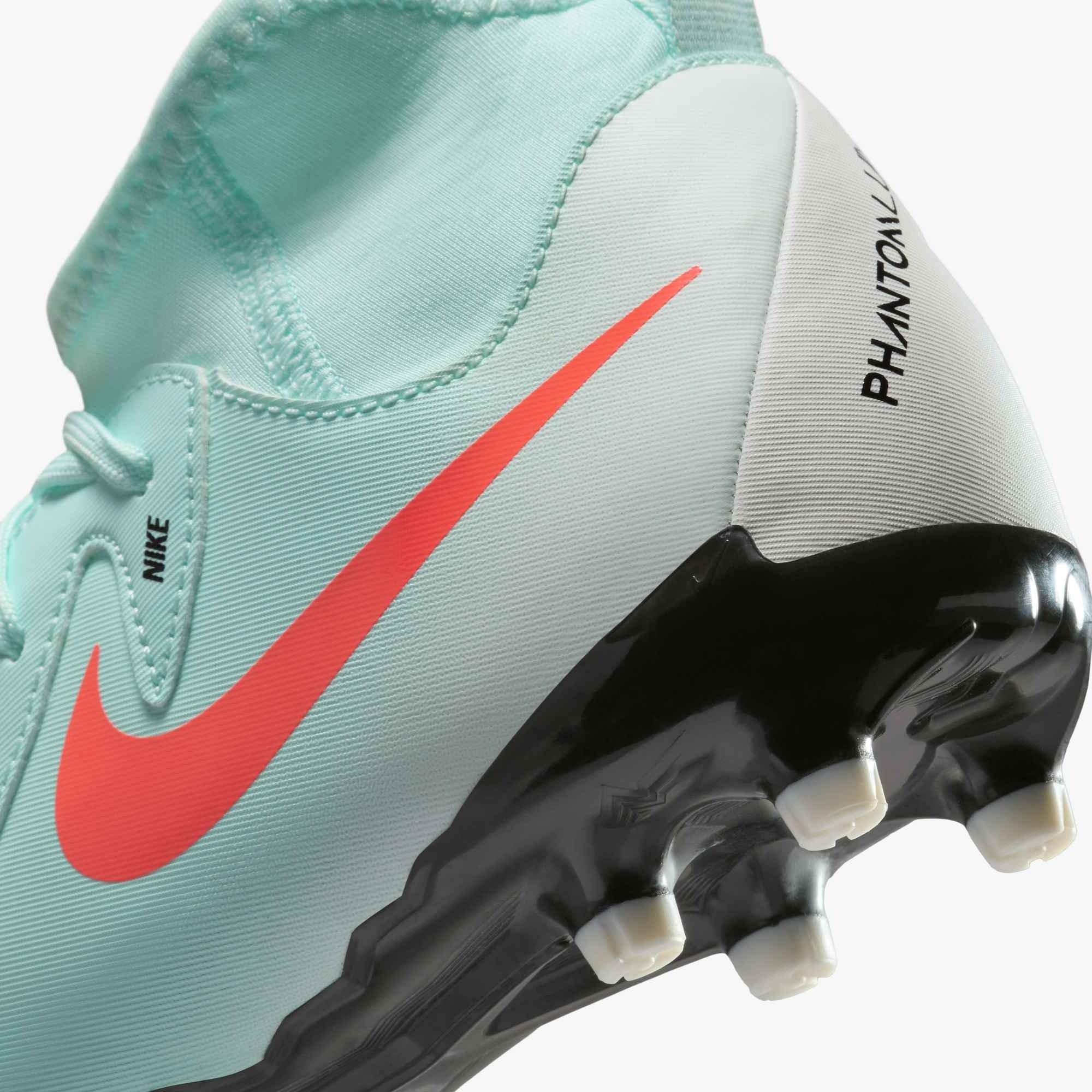 Nike Jr. Phantom Luna 2 Academy MG "Mint/Off Noir/Atomic Red" Grade School Kids' Soccer Cleat - MINT/OFF NOIR/RED Thumbnail View 7