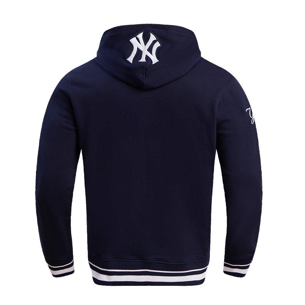 Pro Standard Men's MLB New York Yankees Script Tail Rib Fleece Pullover Hoodie - Navy - NAVY