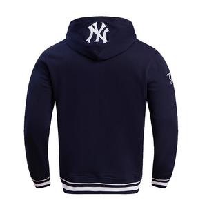 Pro Standard Men's MLB New York Yankees Script Tail Rib Fleece Pullover Hoodie - Navy - NAVY