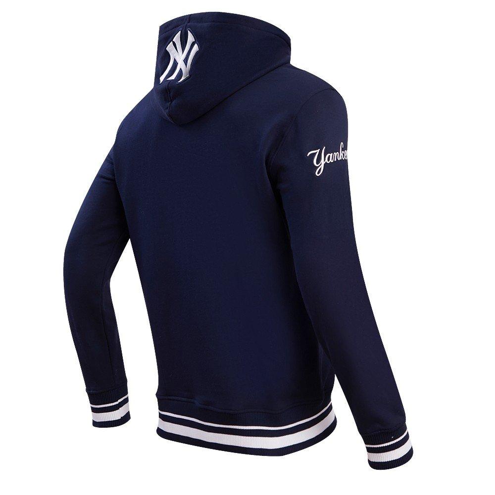 Pro Standard Men's MLB New York Yankees Script Tail Rib Fleece Pullover Hoodie - Navy - NAVY