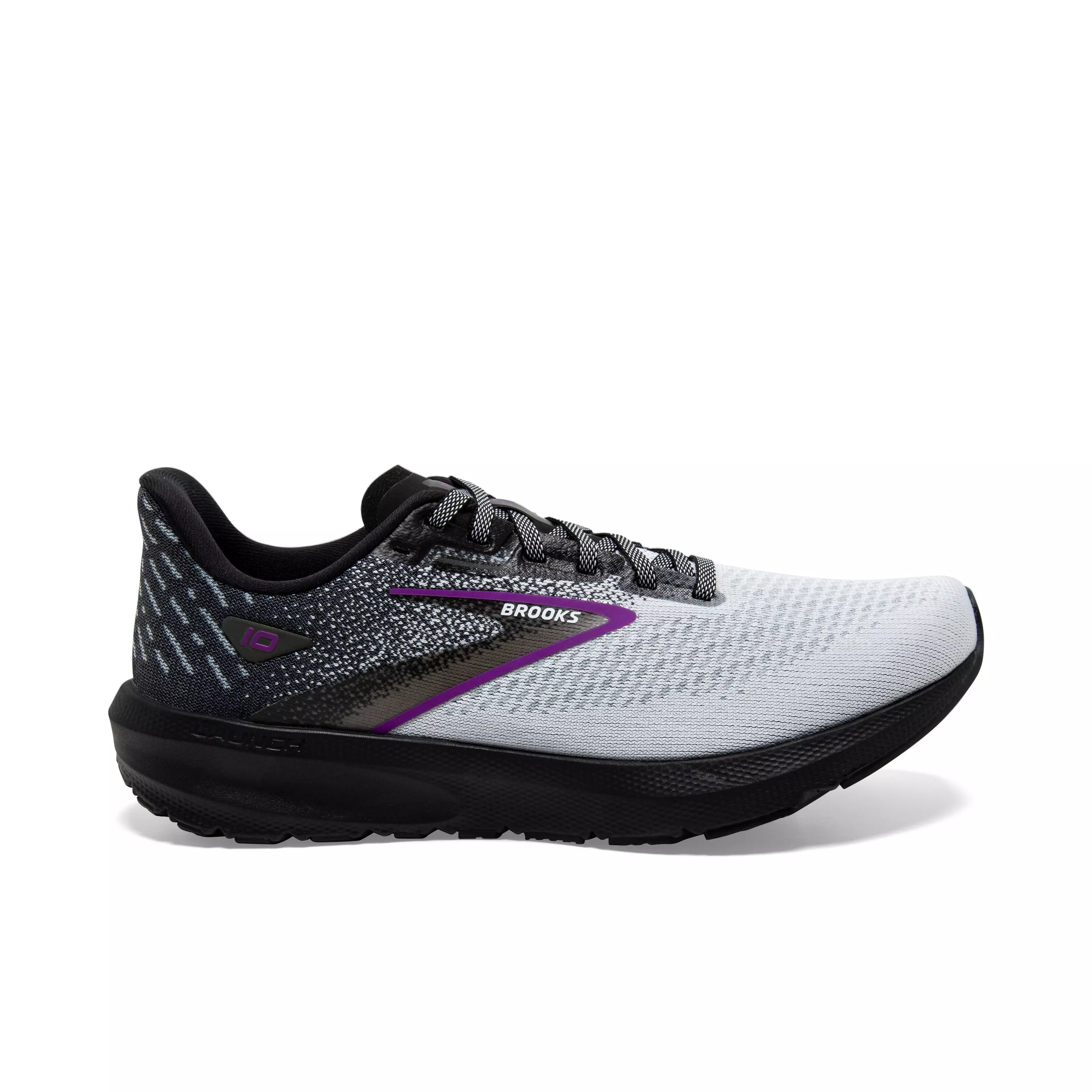 Brooks Launch 10 "Black/White/Violet" Women's Wide Running Shoe - BLACK/WHITE/VIOLET