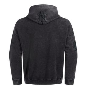 Pro Standard Men's MLB NY Yankees Classic Enzyme Washed Drop Shoulder FT PO Hoodie - Washed Black - WASHED BLACK