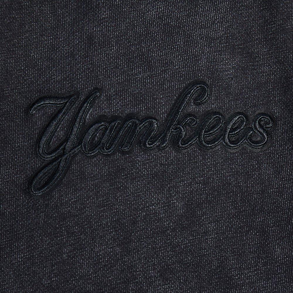 Pro Standard Men's MLB NY Yankees Classic Enzyme Washed Drop Shoulder FT PO Hoodie - Washed Black - WASHED BLACK