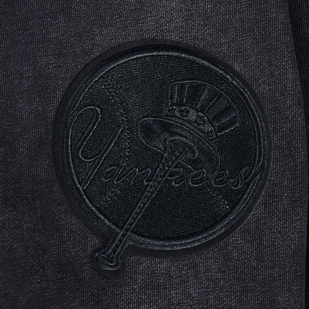 Pro Standard Men's MLB NY Yankees Classic Enzyme Washed Drop Shoulder FT PO Hoodie - Washed Black - WASHED BLACK