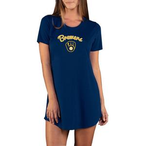 College Concepts Women's Marathon Knit Milwaukee Brewers Nightshirt -Navy
