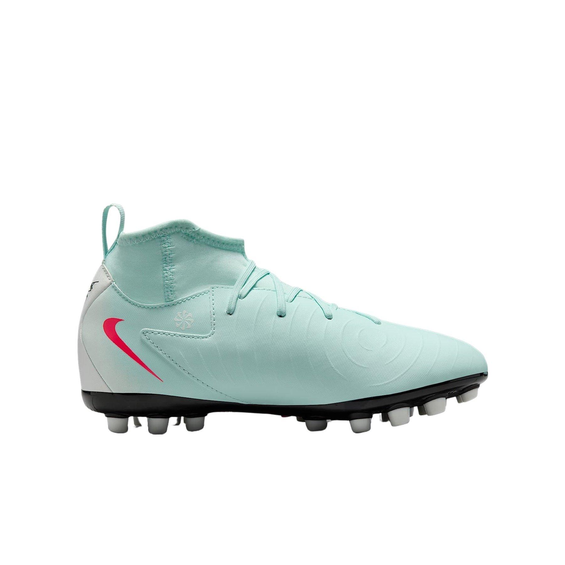 Nike Jr. Phantom Luna 2 Academy Turf Grade School Kids' "Mint/Off Noir/Atomic Red" Soccer Shoe
