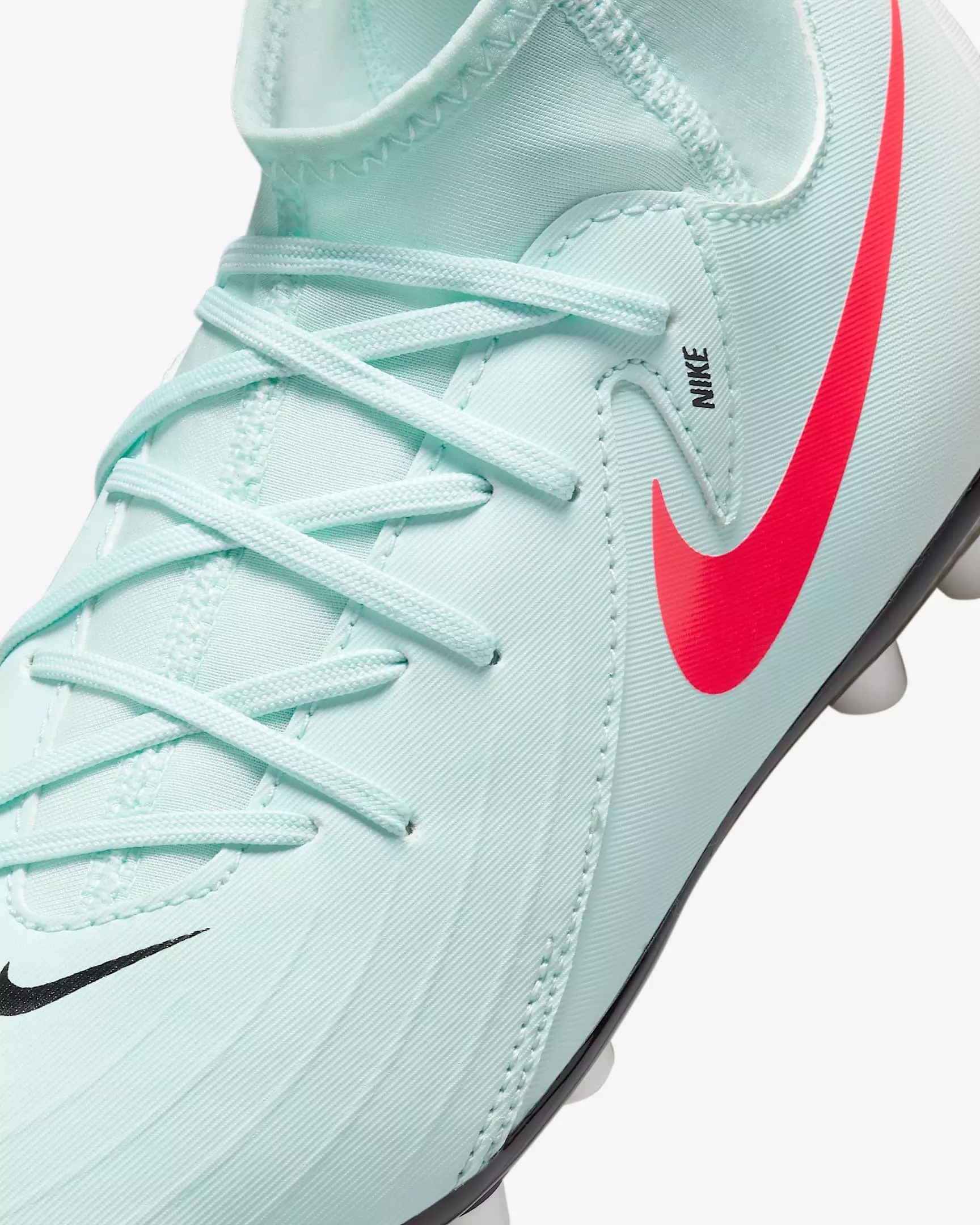 Nike Jr. Phantom Luna 2 Academy Turf "Mint/Off Noir/Atomic Red" Grade School Kids' Soccer Shoe - MINT/OFF NOIR/RED