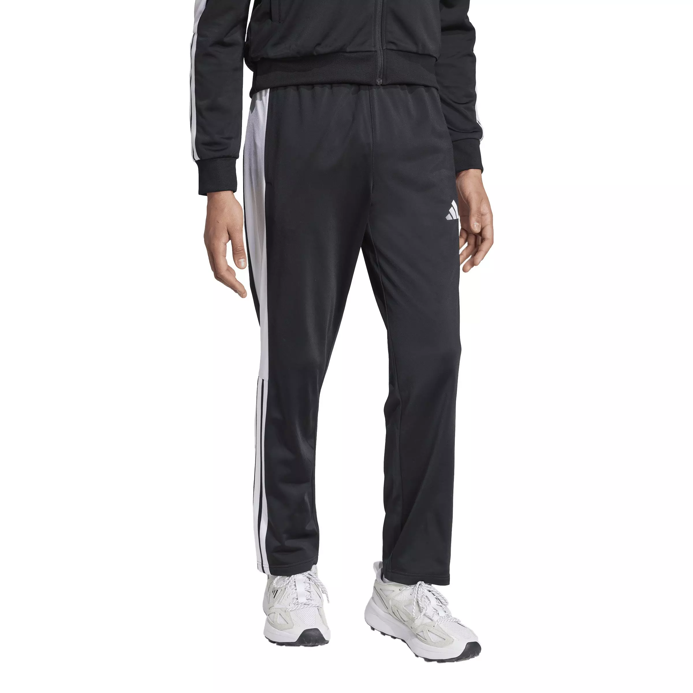 adidas Men's Snap Track Pant -Black/White - BLACK/WHITE
