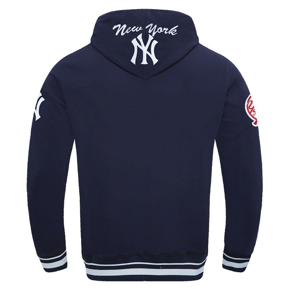 Pro Standard Men's MLB New York Yankees Team Badge Rib Fleece PO Hoodie - Navy - NAVY