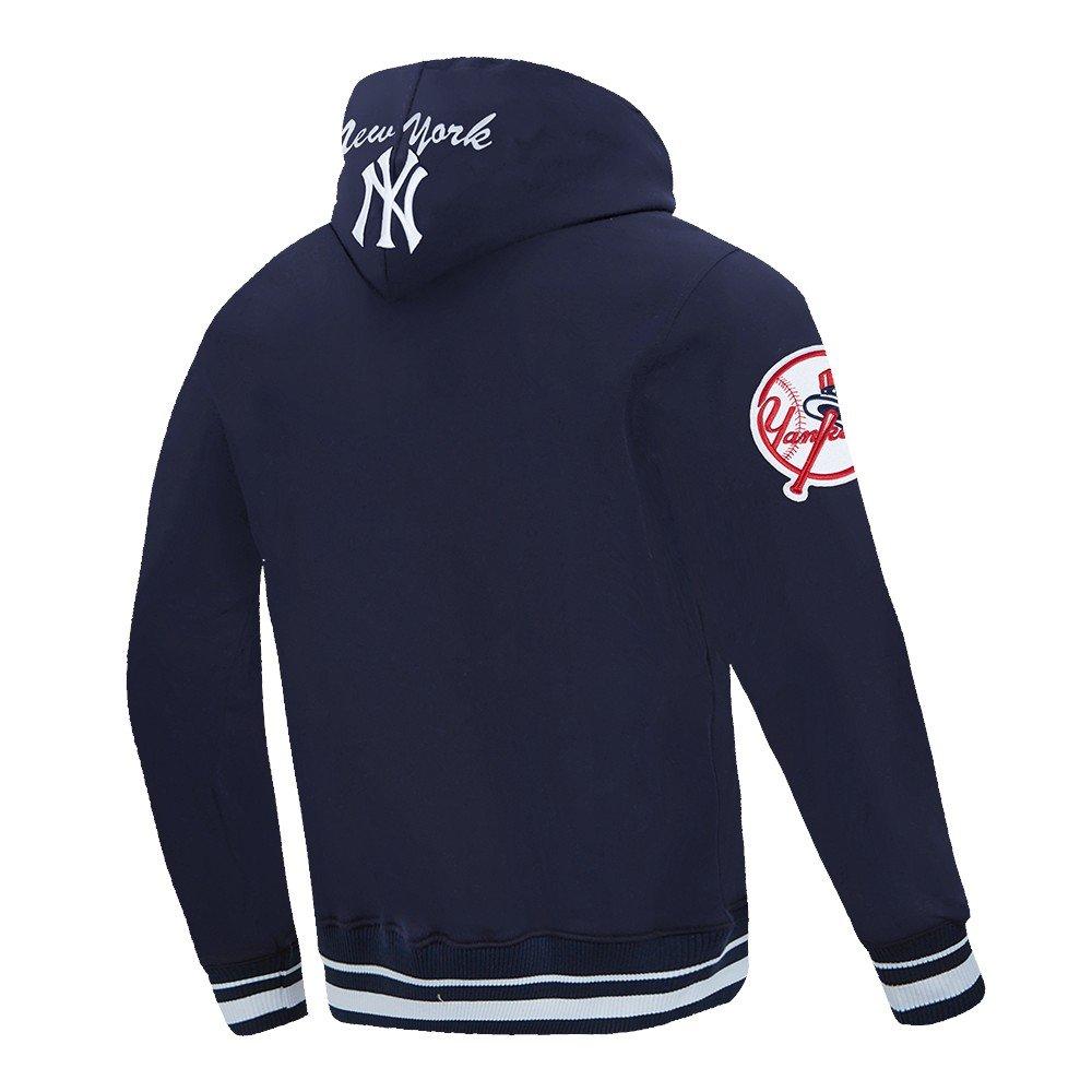 Pro Standard Men's MLB New York Yankees Team Badge Rib Fleece PO Hoodie - Navy - NAVY
