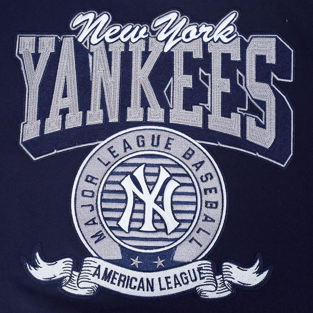 Pro Standard Men's MLB New York Yankees Team Badge Rib Fleece PO Hoodie - Navy - NAVY