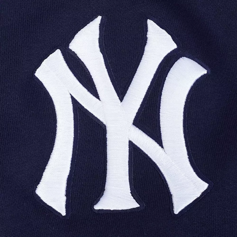 Pro Standard Men's MLB New York Yankees Team Badge Rib Fleece PO Hoodie - Navy - NAVY