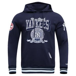 Pro Standard Men's MLB New York Yankees Team Badge Rib Fleece PO Hoodie - Navy - NAVY