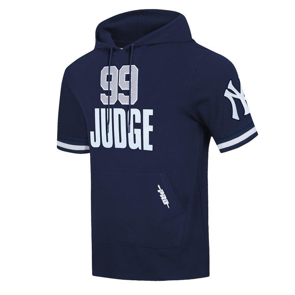Pro Standard Men's MLB New York Yankees Aaron Judd #99 Classic Short Sleeve Pullover Hoodie - Navy - NAVY