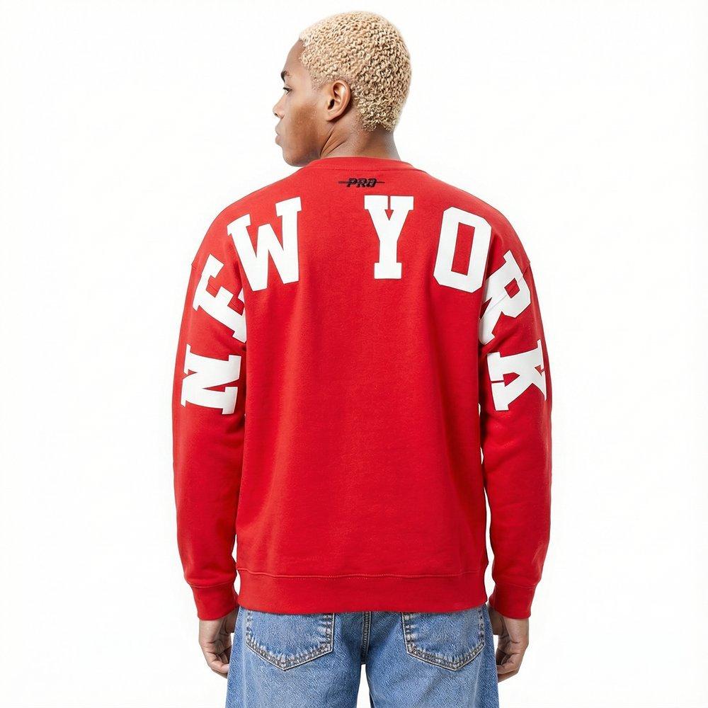 Pro Standard Men's MLB New York Yankees Wingspan Drop Shoulder Fleece Crewneck - Red - RED