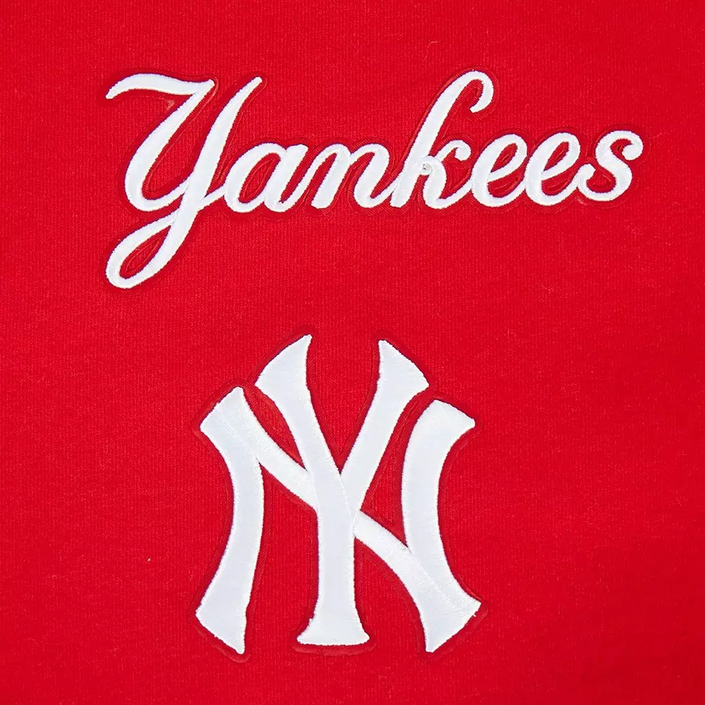 Pro Standard Men's MLB New York Yankees Wingspan Drop Shoulder Fleece Crewneck - Red - RED