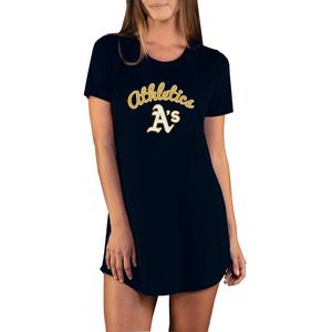 College Concepts Women's Marathon Knit Oakland Athletics Nightshirt -Black