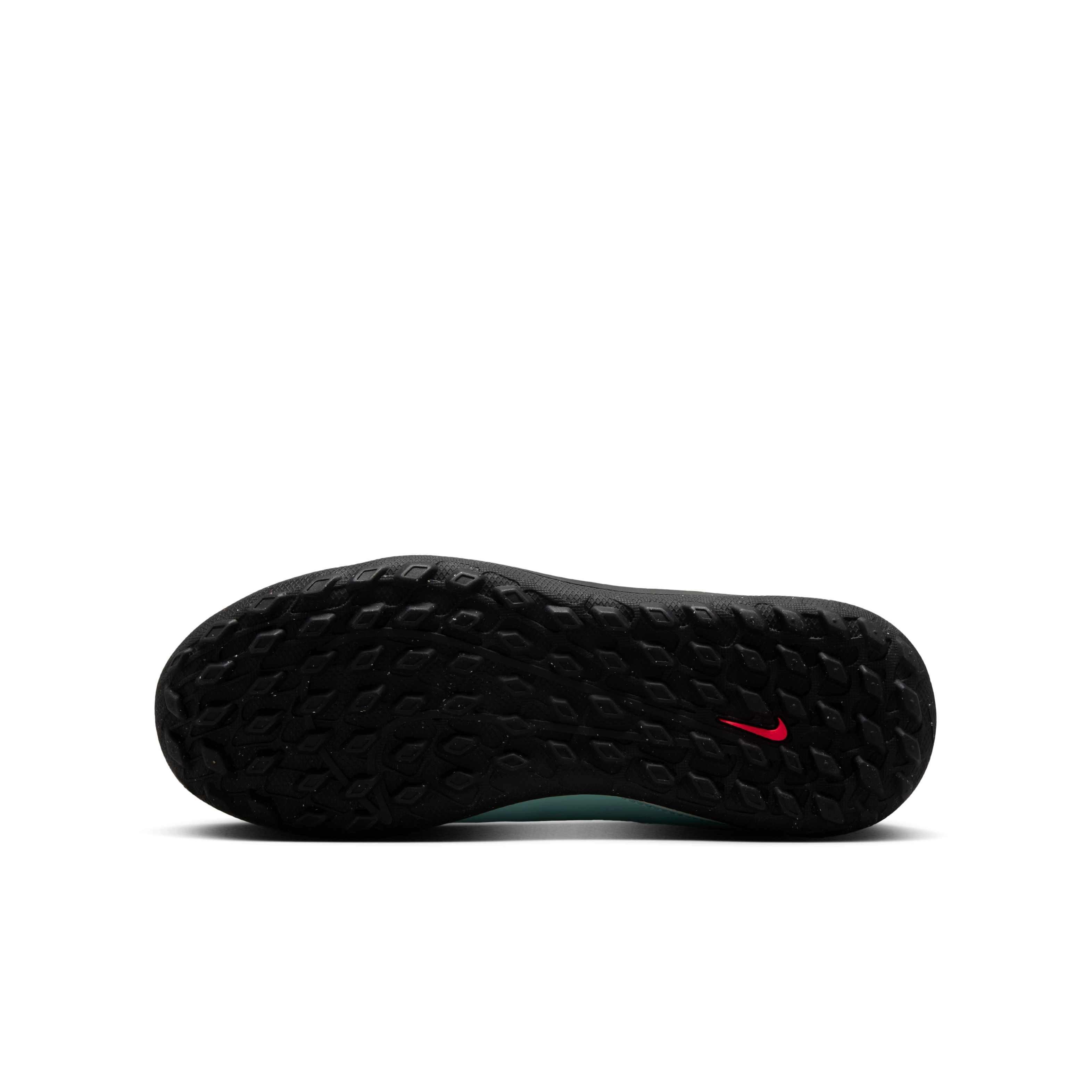 Nike Jr. Phantom GX 2 Academy Turf Grade School Kids' "Mint/Off Noir/Atomic Red" Soccer Shoe