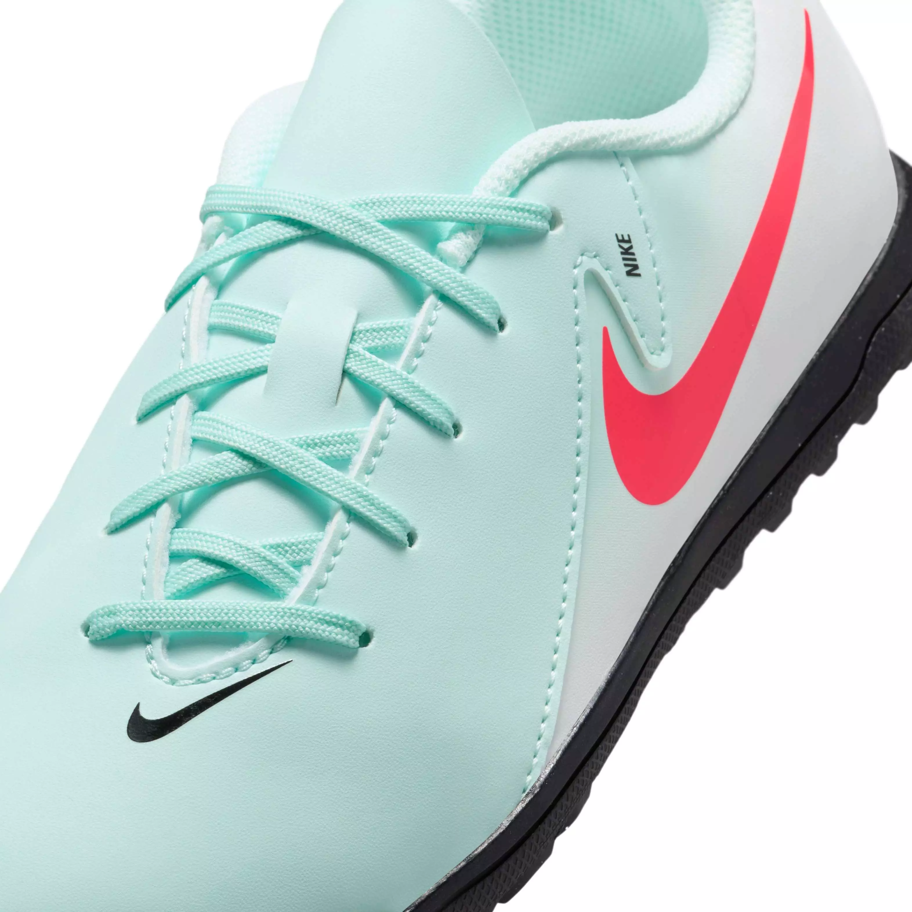 Nike Jr. Phantom GX 2 Academy Turf "Mint/Off Noir/Atomic Red" Grade School Kids' Soccer Shoe - MINT/OFF NOIR/RED